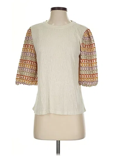 Pre-owned Hayden 3/4 Sleeve Top Ivory Boatneck Tops