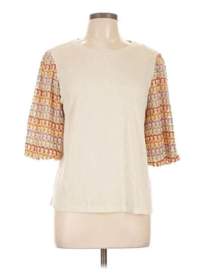 Pre-owned Hayden 3/4 Sleeve Top Ivory Square Neckline Tops