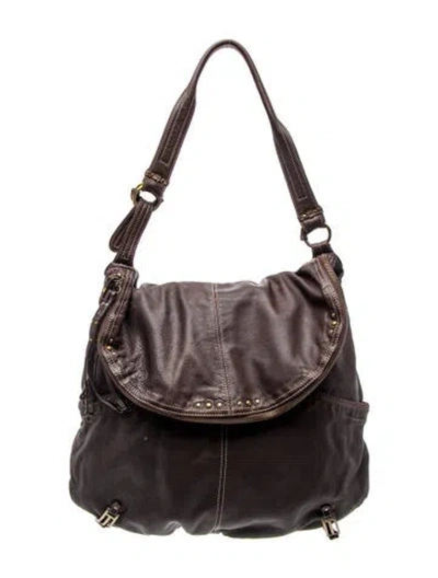 Pre-owned Hayden Harnett Leather Hobo In Brown
