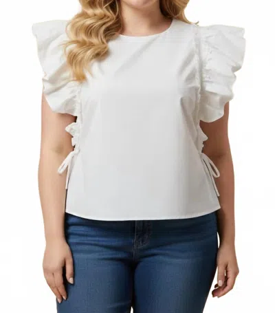 Hayden La Bella Ruffled Top - Plus In White In Multi
