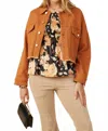 Hayden La Brushed Stretch Twill Cropped Jacket In Rust In Brown