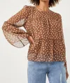 Hayden La Cafe Bloom Blouse In Brown In Brown