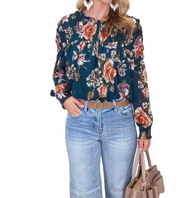 Hayden La Cordelia Top In Multi In Blue