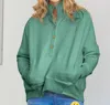 Hayden La Curvy Washed High Neck Sweatshirt In Jade