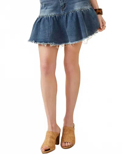 Hayden La Drop Hem Skirt In Denim In Blue