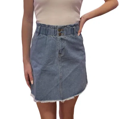 Hayden La Elastic High Waist Denim Skirt In Light In Blue