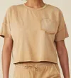 Hayden La Fallon Cotton Tee In Khaki In Brown