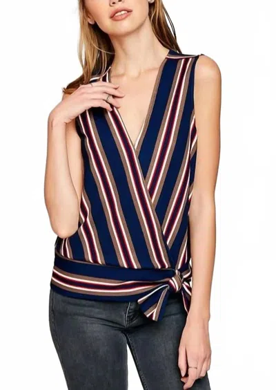 Hayden La Faux Wrap Top In Blue