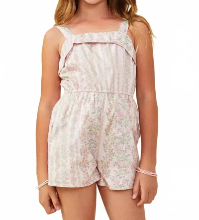 Hayden La Kids' Floral Pattern Printed Sleeveless Romper In Pink In Multi