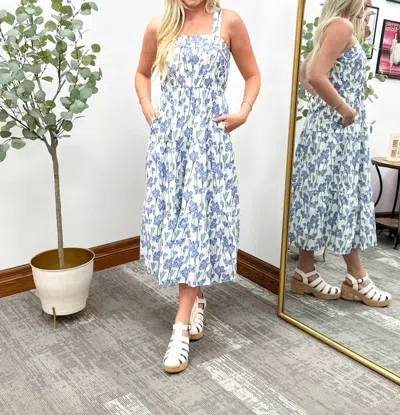 Hayden La Floral Poplin Midi Dress In Blue In Multi