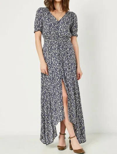 Hayden La Floral Ruched Waist Maxi Dress In Navy In Blue