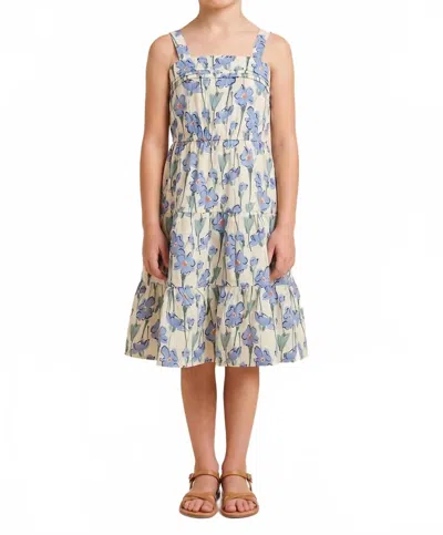 Hayden La Kids' Floral Sleeveless Poplin Dress In Blue