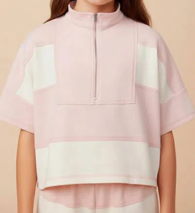 Hayden La Kids' Girl's Color Block Pullover In Pink/cream