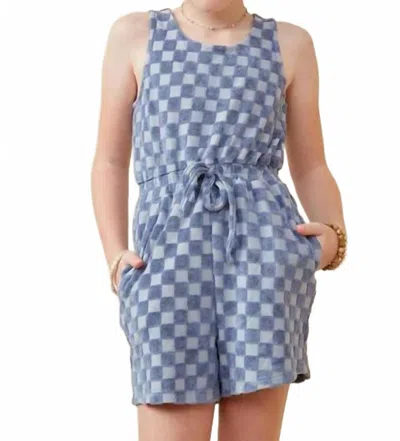 Hayden La Kids' Girls Checkered Burnout Romper In Blue
