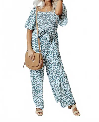 Hayden La Haven Floral Jumpsuit In Teal In Multi