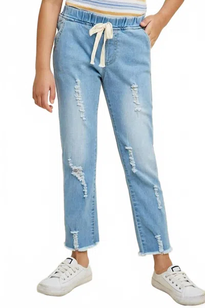 Hayden La Kids Distressed Jean In Mid Denim In Multi