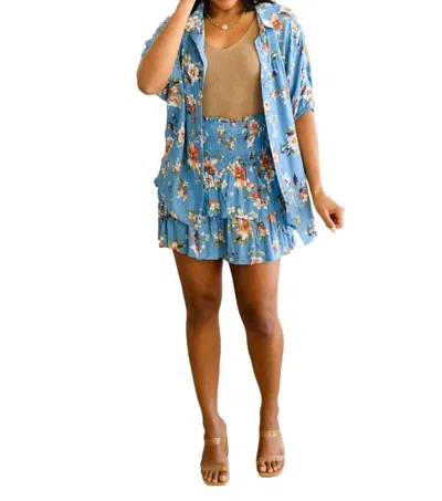 Hayden La Lanikai Floral Button Down In Blue