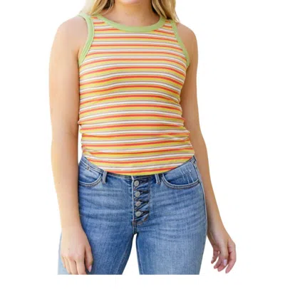Hayden La Now And Forever Striped Tank Top In Orange Multi In Yellow