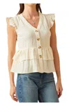 Hayden La Peplum Top In Ivory In Multi