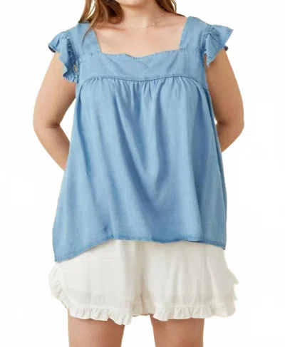 Hayden La Remi Tencel Top - Plus In Blue