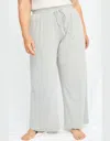 Hayden La Ribbed Paperbag Wide Leg Pants In Grey