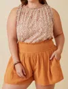 Hayden La Ruffle Detail Ditsy Tank - Plus In Cream