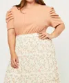 Hayden La Shoulder Puff Top In Mauve In Multi
