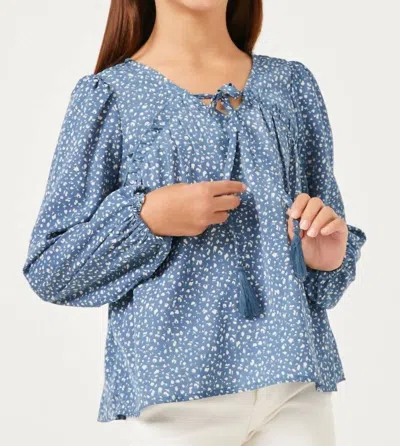 Hayden La Kids' Tasseled Long Sleeve Top In Blue