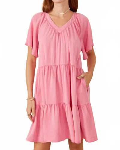 Hayden La Tiered Tensel V-neck Dress In Pink