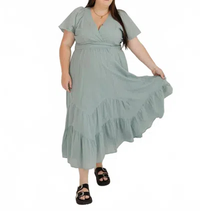 Hayden La Tina Midi Dress - Plus In Seafoam Green In Gray
