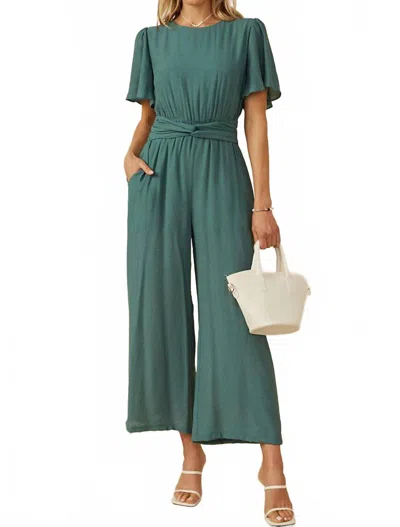 Hayden La Whisper Linen Romper In Teal In Green