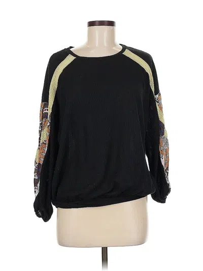 Pre-owned Hayden Long Sleeve Blouse In Black