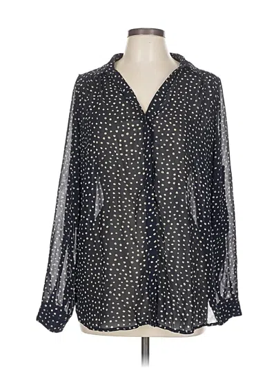 Pre-owned Hayden Long Sleeve Blouse In Black