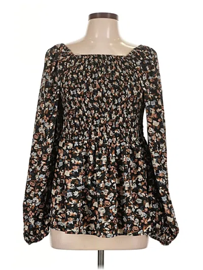 Pre-owned Hayden Long Sleeve Blouse In Black