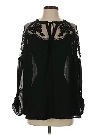 Pre-owned Hayden Long Sleeve Blouse In Black