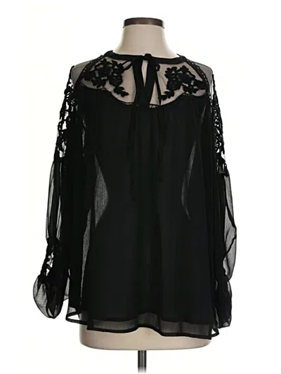 Pre-owned Hayden Long Sleeve Blouse In Black
