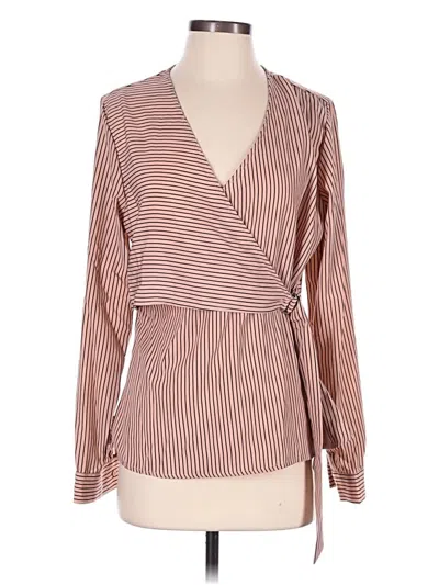 Pre-owned Hayden Long Sleeve Blouse In Burgundy