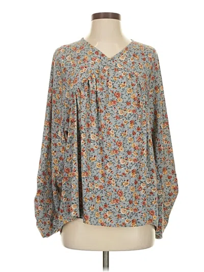 Pre-owned Hayden Long Sleeve Blouse In Gray