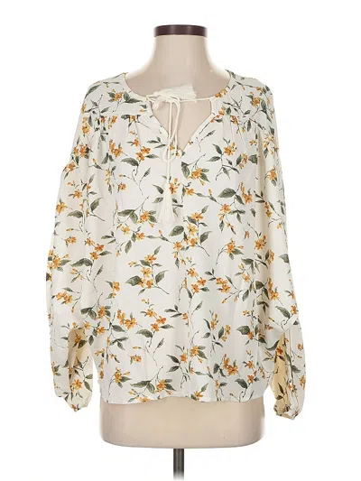 Pre-owned Hayden Long Sleeve Blouse In White