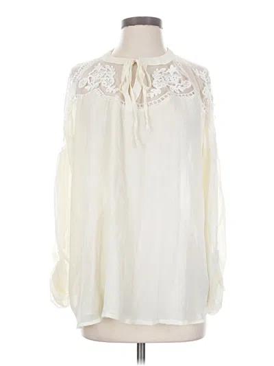 Pre-owned Hayden Long Sleeve Blouse In White