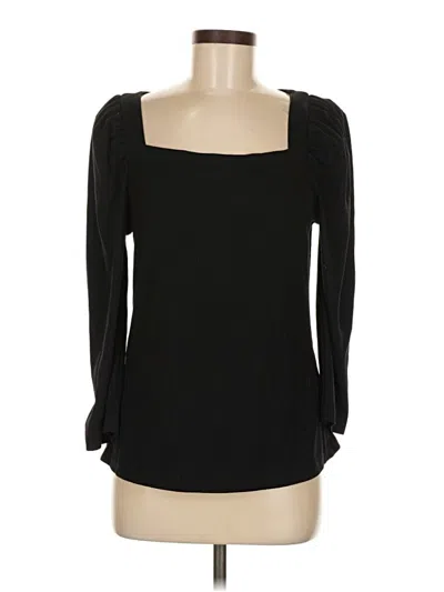 Pre-owned Hayden Long Sleeve Top Black Square Neckline Tops