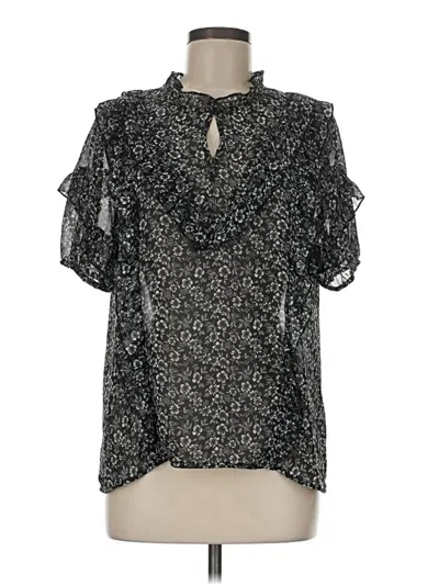Pre-owned Hayden Short Sleeve Blouse In Black