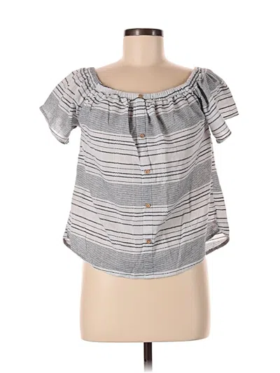 Pre-owned Hayden Short Sleeve Blouse In Gray
