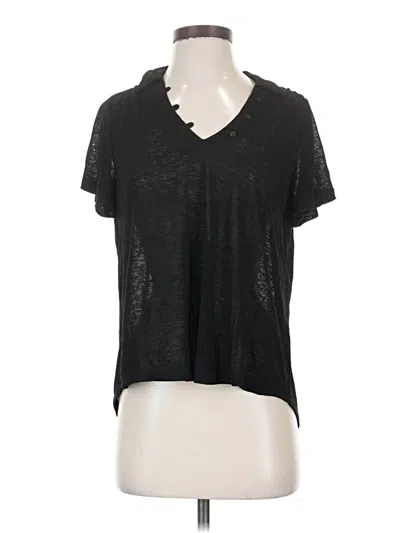 Hayden Short Sleeve Top Black V-neck Tops