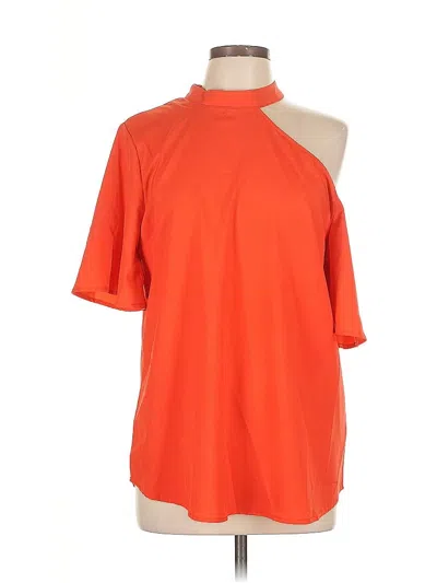Pre-owned Hayden Short Sleeve Top Orange Cold Shoulder Neckline Tops