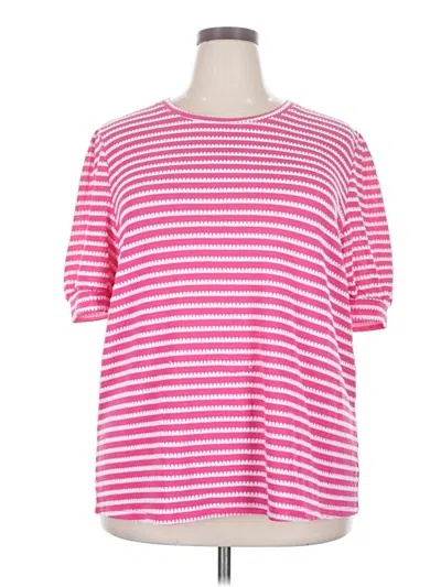 Pre-owned Hayden Short Sleeve Top Pink Boatneck Tops