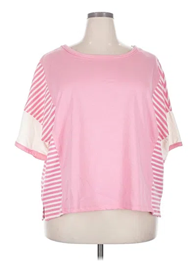 Pre-owned Hayden Short Sleeve Top Pink Boatneck Tops