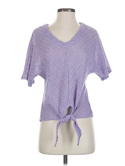 Pre-owned Hayden Short Sleeve Top Purple V Neck Tops