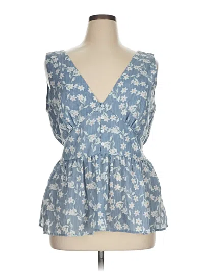 Pre-owned Hayden Sleeveless Blouse In Blue