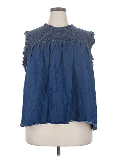 Pre-owned Hayden Sleeveless Blouse In Blue